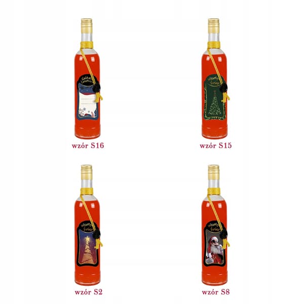 10x Julkristallflaskor 500 ml Premiumdekorerade för vodkalikör