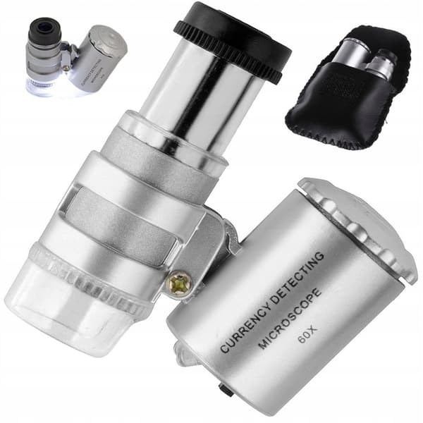 QIKtech Mini Precision -mikroskooppi, kellosepän suurennuslasi, 60x LED-suurennus