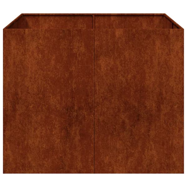 vidaXL rusten urtepotte 100x100x80 cm rustfrit stål