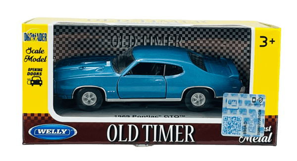 WELLY OLD TIMER 1969 PONTIAC GTO BLÅ 1:34 43714