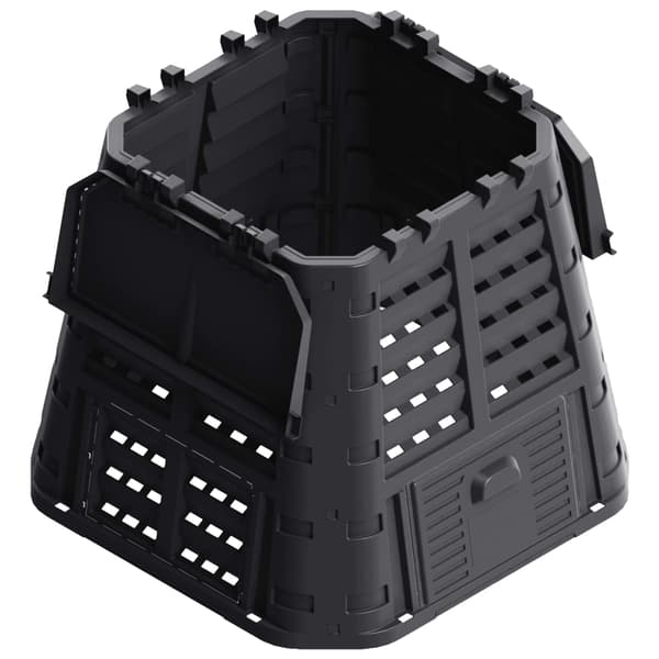 vidaXL havekompostor, sort, 93,3x93,3x80 cm, 480 L