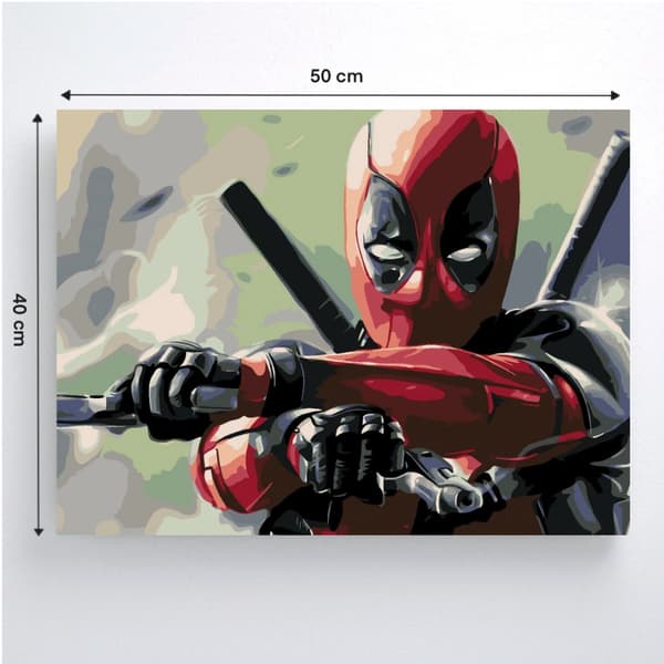 MALING EFTER TAL MED RAMME Malerier - Deadpool Marvel 50x40 cm