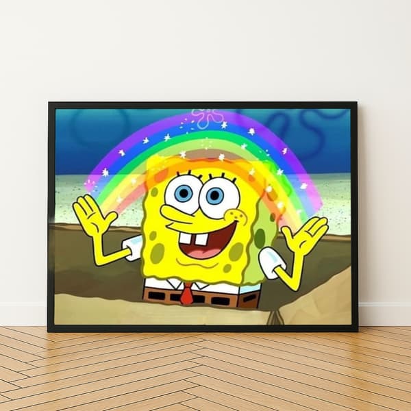 Målning med siffror med ram SpongeBob regnbåge 50x40 cm