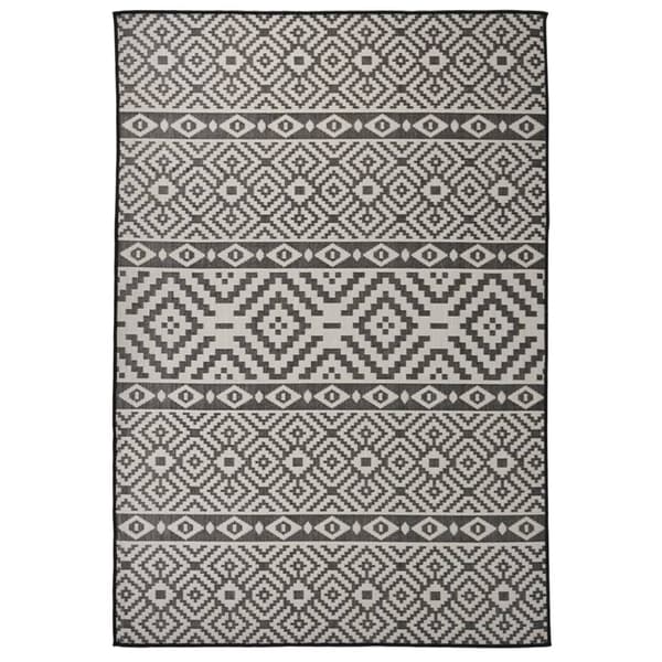 vidaXL fladvævet udendørstæppe 160x230 cm sorte striber