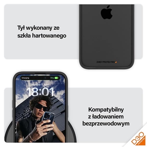 PanzerGlass ClearCase til iPhone 15 Pro Max, certificeret i militærkvalitet - klar sort