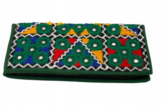 NOVAHAVEN clutch pung grøn fair trade ethno boho