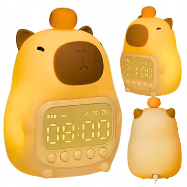 Ur Vækkeur Kapybara Natlampe Bordlampe Timer Lur LED USB