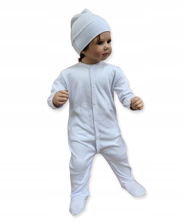 ROCKET pyjamas med dragkedja 62, slät VIT