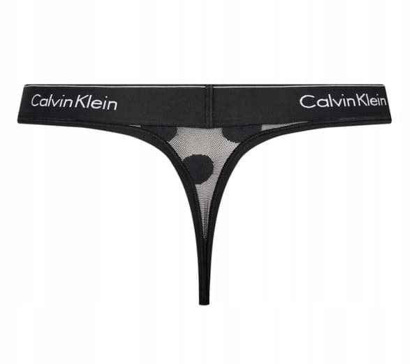 CALVIN KLEIN DAME LOGO STRING TRUSSER SORT S TIA