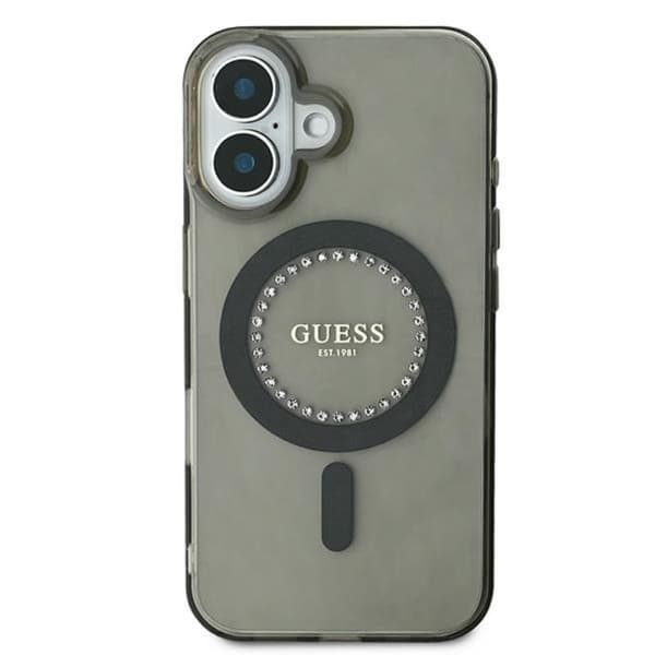 Guess IML Rhinestones MagSafe - iPhone 16 cover (sort)