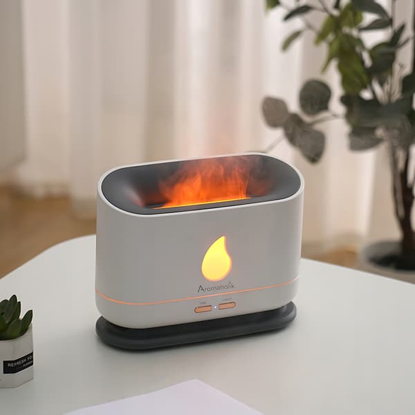 LED æterisk olie aromadiffuser - FLAMMEEFFEKT