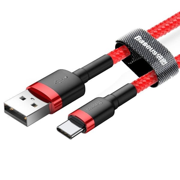 Baseus Cafule 3A USB till USB-C-kabel 0,5 m (röd)