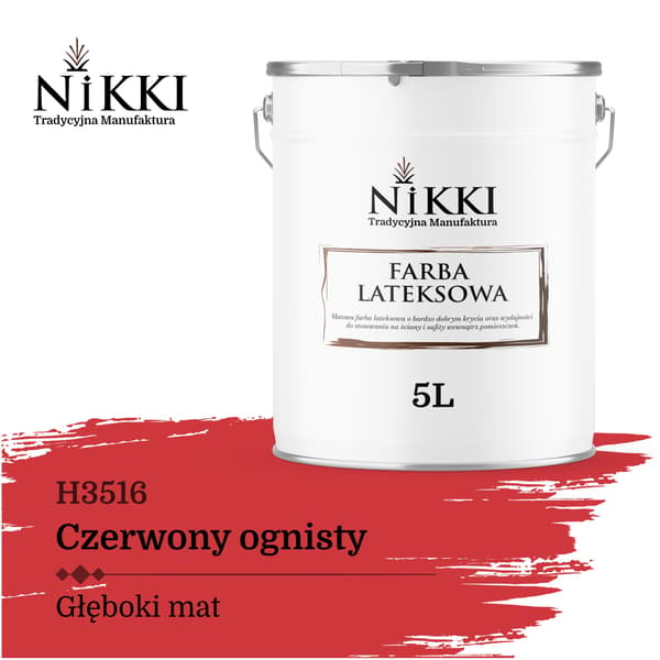 Latexväggfärg eldröd H3516 5L matt