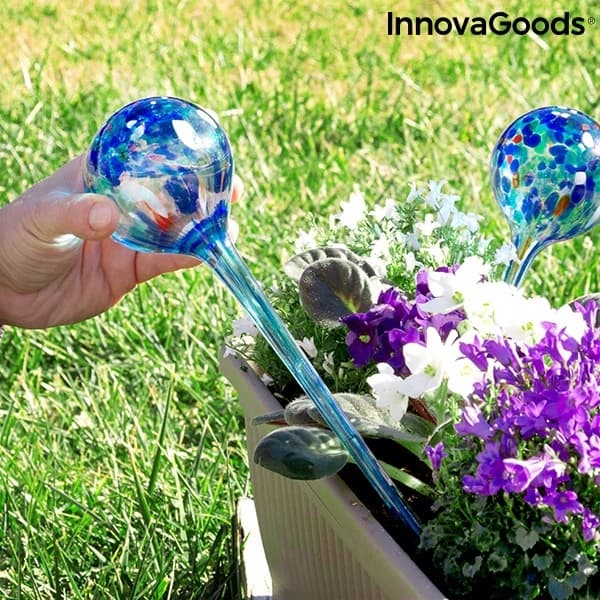GLASVANDINGSKUGLE TIL BLOMSTER OG PLANTER 2 STK.