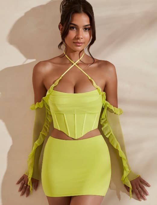 OH polly mini nederdel glat grøn 38 0A3D3_A* T3A