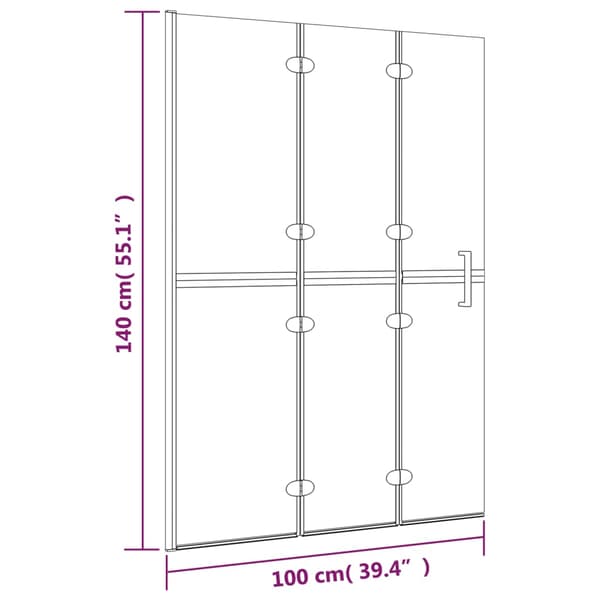vidaXL Hopfällbar duschkabin, ESG, 100x140 cm, vit