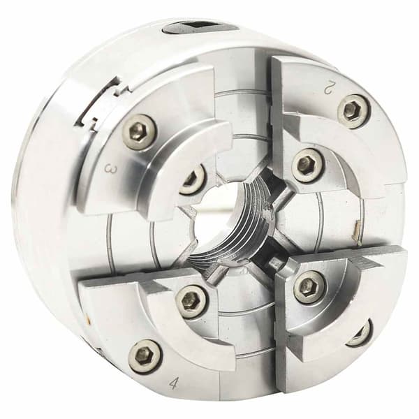 vidaXL Svarvchuck, 4 käftar, M33-anslutning, stål, silver, 96 mm