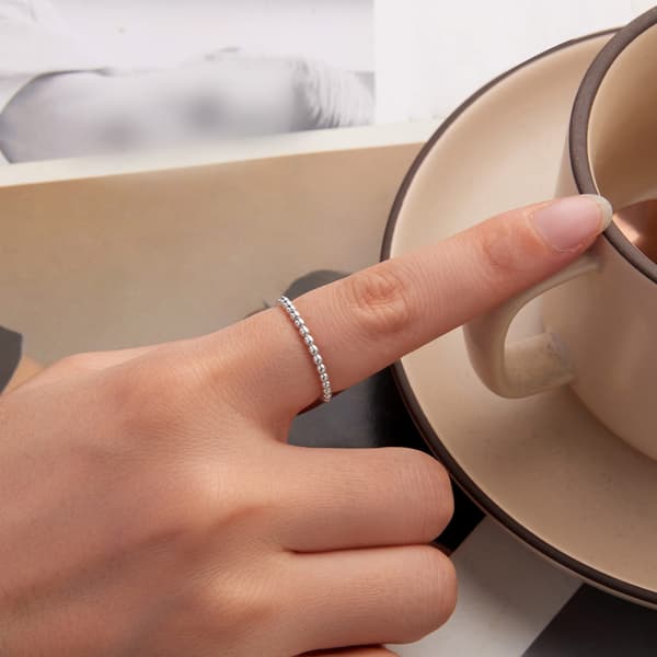 Silverring med BOLLAR storlek 14 silver 925