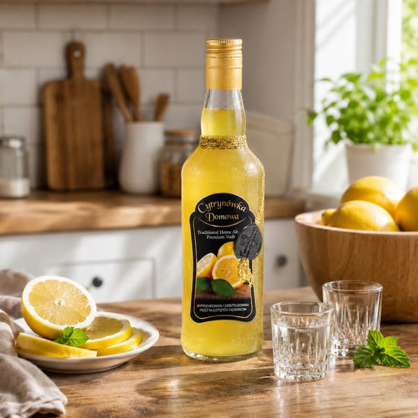 Koristeltu monopolipullo 500ml Kotitekoinen sitruunavodka