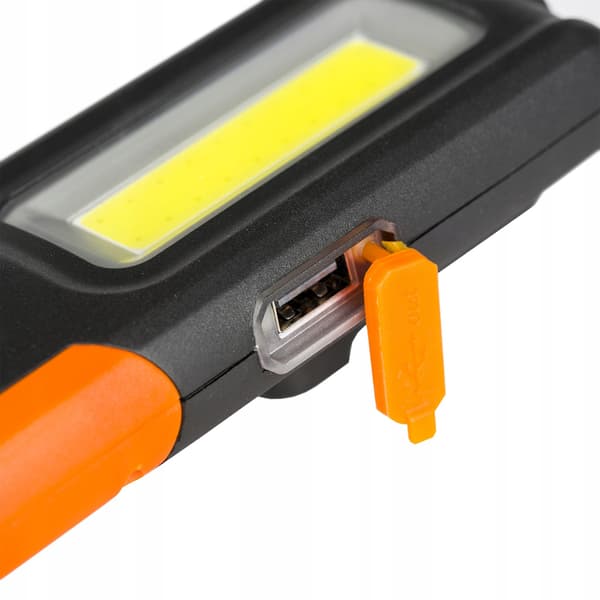 Lommelygte, værkstedslampe, genopladelig, USB, COB LED