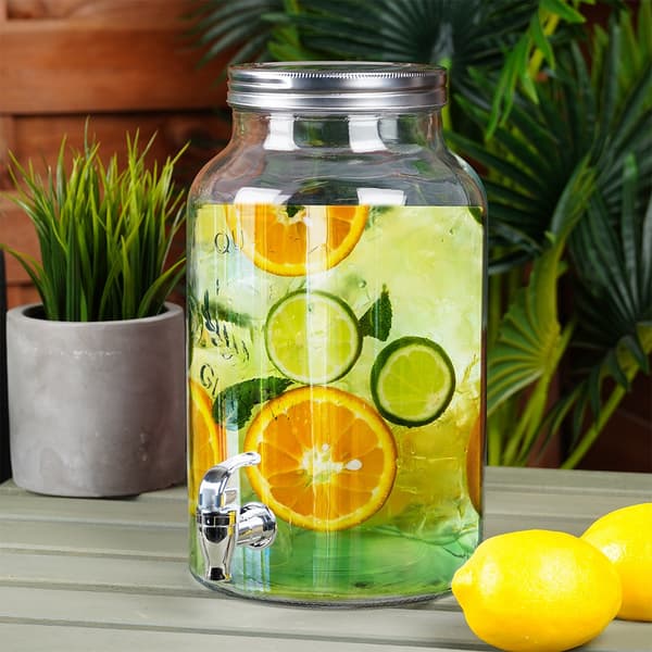 Glasdryckeskarafl med kran 6,2 l