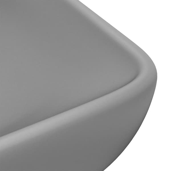 vidaXL rektangulær håndvask mat lysegrå 71x38 cm keramik