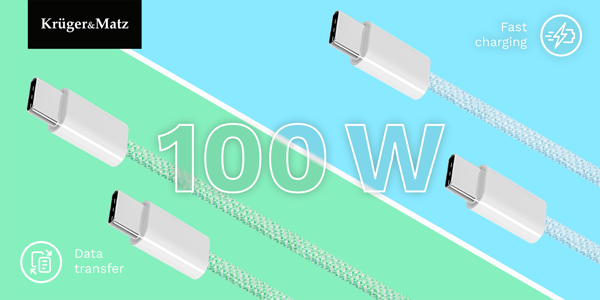 Kruger og Matz Basic USB-C-kabel blå 100 W 1,5 m