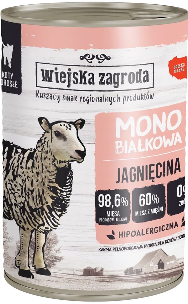 Wiejska Zagroda | Voksen | Monoprotein kattefoder 400g - Lam 0,4kg