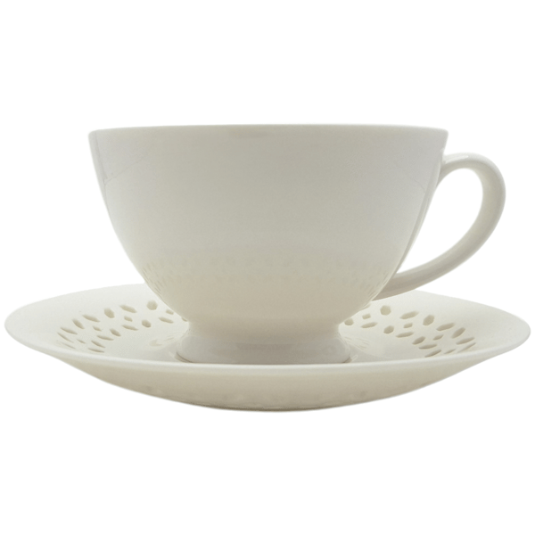 HVID KERAMIKOP 260 ml MED ÅBEN UNDERKOP TIL KAFFE OG TE