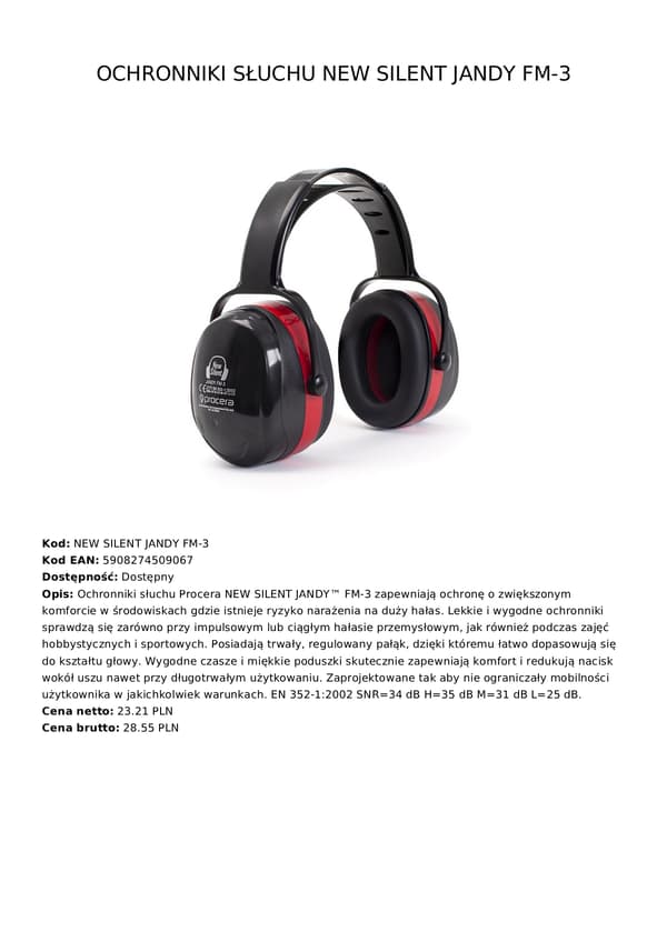 NYA TYSTNAD JANDY FM-3 HÖRSELSKYDD