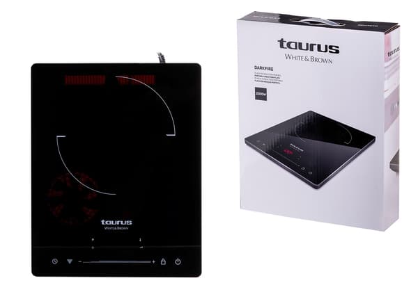 Taurus Darkfire induktionshäll, 2000 W, 2 kokzoner, svart