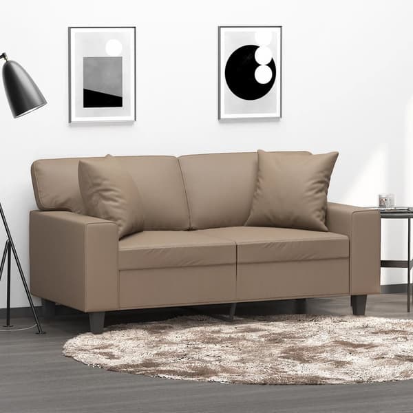 vidaXL Kuddar, 2 st, Cappuccino, 40x40 cm, Konstläder