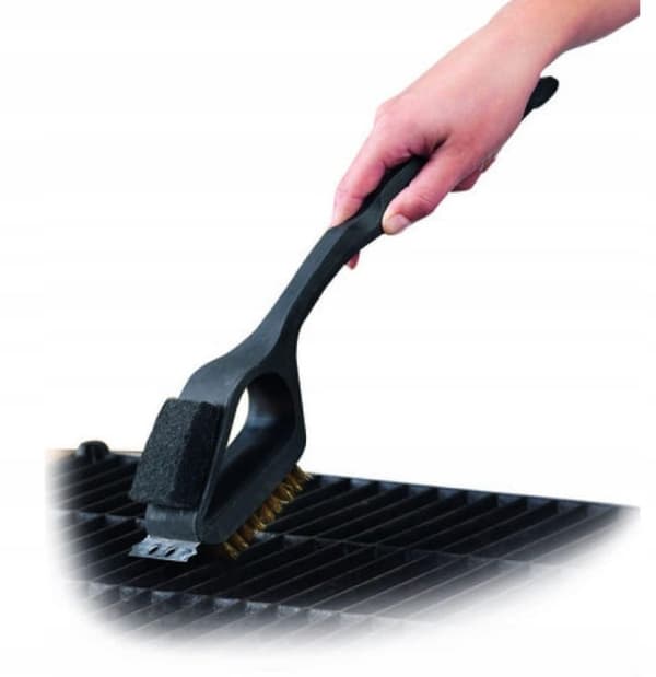 Grillin puhdistusharja 37 cm ruostumatonta terästä, sieni ja kaavin