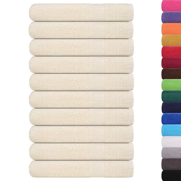 vidaXL Bastuhanddukar, 2 st, Creme, 80x200 cm, 100% bomull