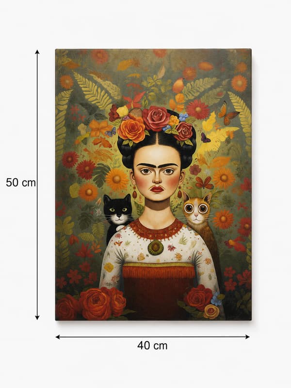 Maleri efter tal med ramme Billeder til maleri - Frida Katte 40x50 cm