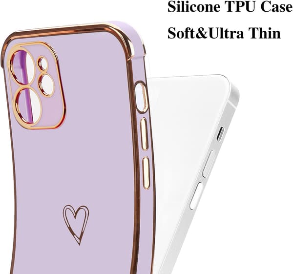APPLE IPHONE 11 PRO SILIKONSKAL LILA BAKSIDAN GULDRAM