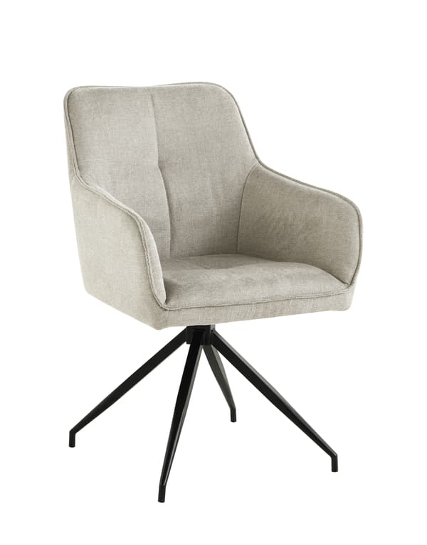 ASTER polstret drejestol, lys beige stof