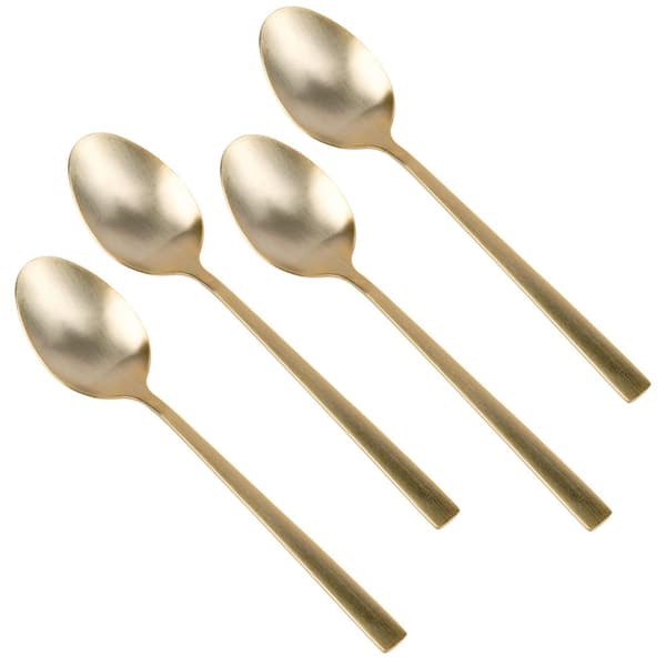 stål teskeer guld 4 stk.