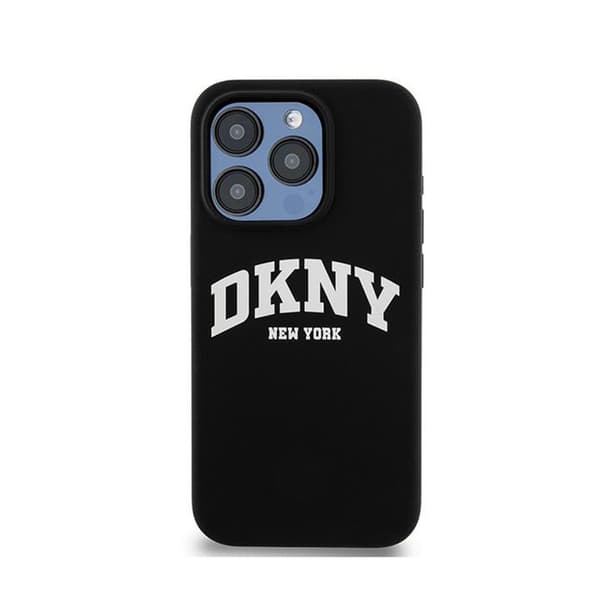 DKNY Flydende Silikone Hvid Trykt Logo MagSafe - iPhone 14 Pro Etui (Sort)