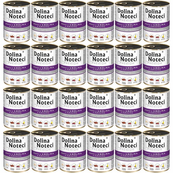 Dolina Noteci våtfoder för hundar med kanin och tranbär 24x400g