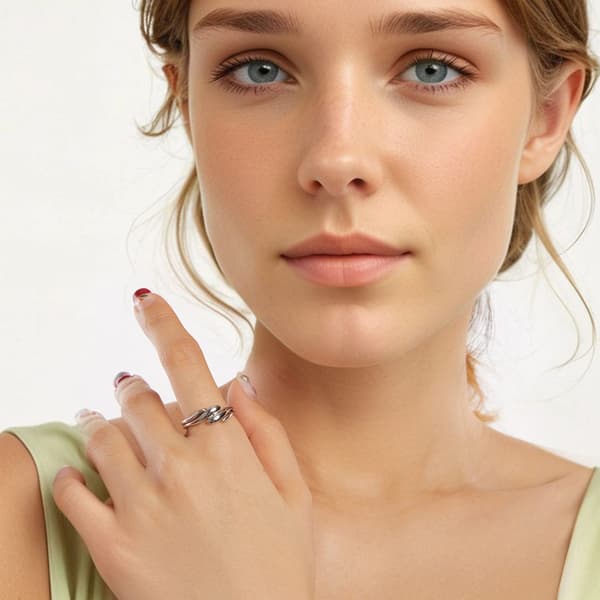 Silver universalring i form av vågor, silver 925