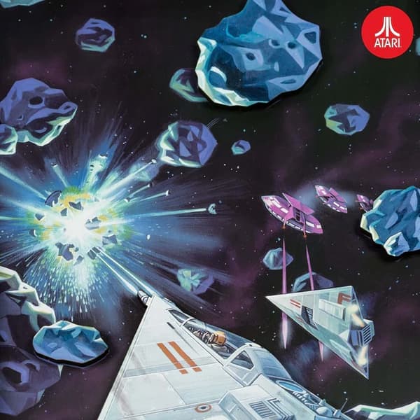 Vægdekorationsbillede Atari 3D Vægkunst Asteroider retro 25x2,2x33,8cm