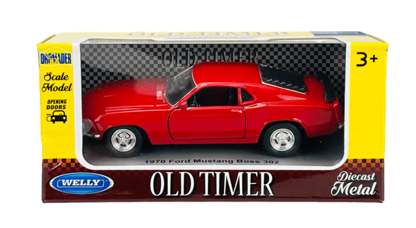 Welly VANHA timer 1970 Ford Mustang Boss 302 punainen 1:34 49767