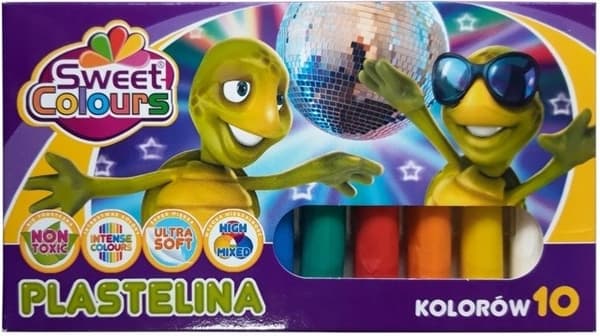 Giftfri skoleplasticine, 10 farver