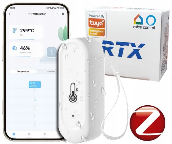 RTX Tuya Zigbee Extern Temperatur- och Fuktighetssensor Vit