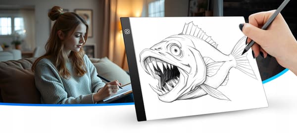 Ritplatta med ritbräda FÖR teckning, kalkerpapper, för barn, LED