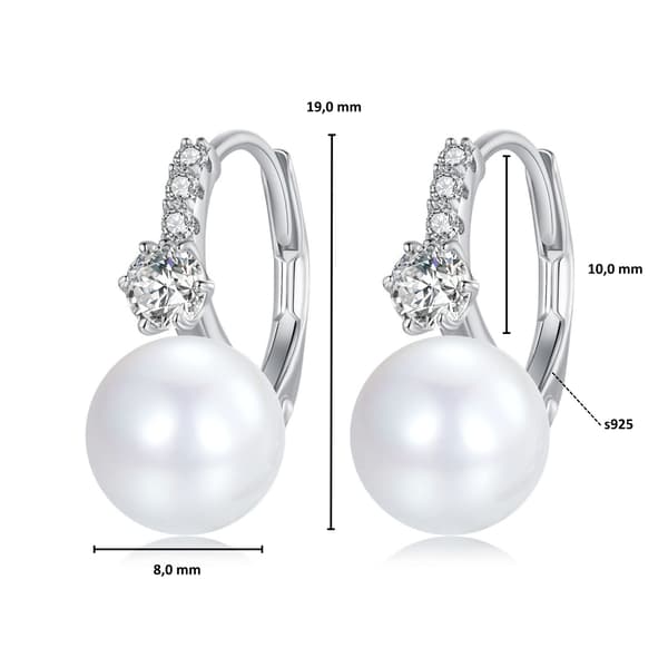 Elegante perleøreringe, engelsk sølv 925 krystaller