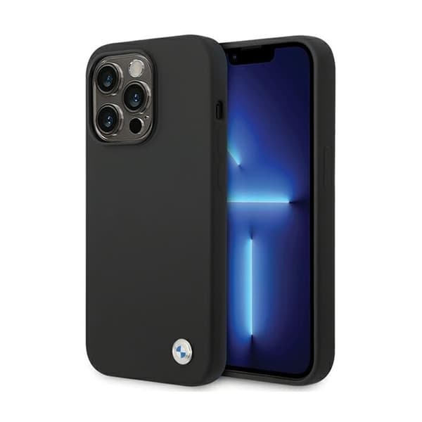 BMW Silikone Metal Logo - iPhone 15 Pro Max Cover (Sort)