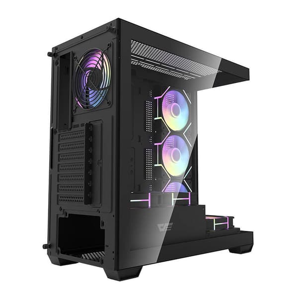Darkflash DS900 computerkabinet (sort) + 7 ARGB-blæsere