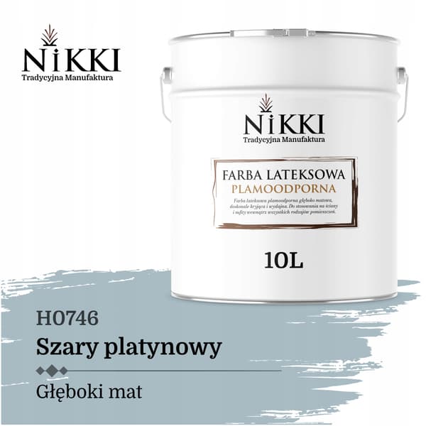 Latexmaling pletresistent farve platin grå H0746 10L dyb mat